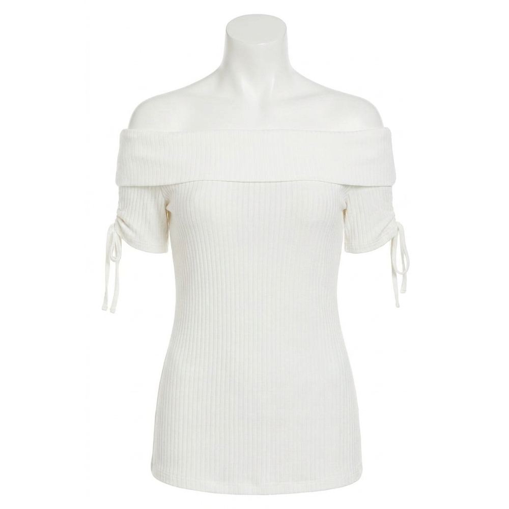 NEW FRENCH KYSS kelly boat neck top in ivory